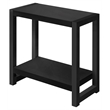 Pemberly Row 2-Tier Rectangular Accent Table with Shelf in Black