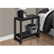 Pemberly Row 2-Tier Rectangular Accent Table with Shelf in Black