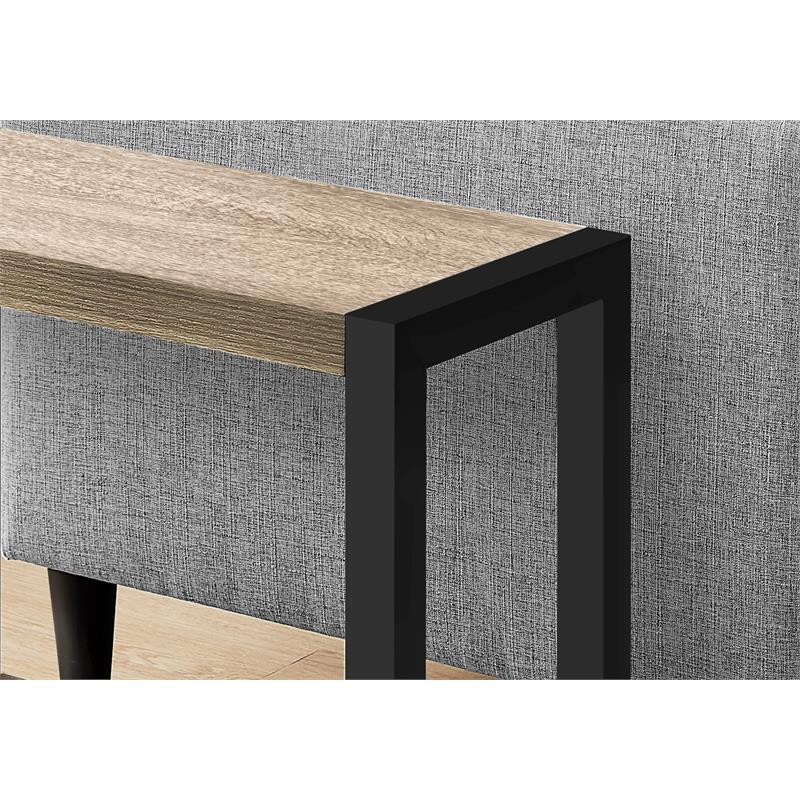 Pemberly Row 2-Tier Rectangular Accent Table with Shelf in Dark Taupe