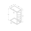 Pemberly Row C-Shaped Accent Table with Wave Frame in White Marble Look
