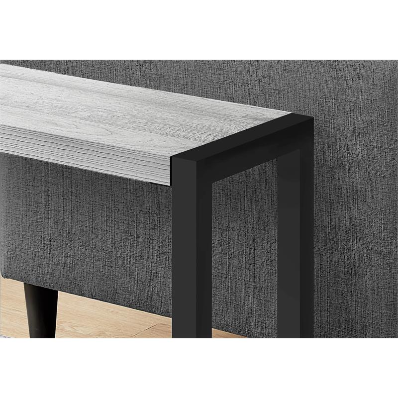 Pemberly Row 2-Tier Rectangular Accent Table with Shelf in Grey Wood Look