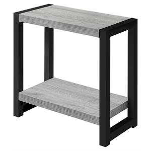 Pemberly Row 2-Tier Rectangular Accent Table with Shelf in Grey Wood Look