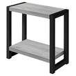 Pemberly Row 2-Tier Rectangular Accent Table with Shelf in Grey Wood Look