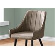 Pemberly Row Set of 2 Dining Chairs with Armrests in Taupe Leather Look