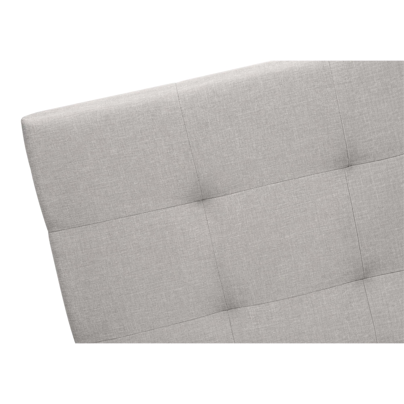 Pemberly Row Queen Platform Bed with 2 Storage Drawers in Grey Linen