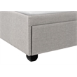 Pemberly Row Queen Platform Bed with 2 Storage Drawers in Grey Linen