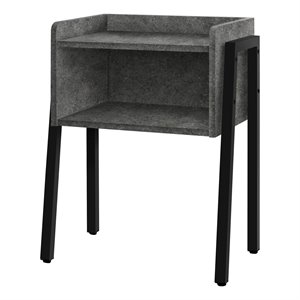 Pemberly Row Industrial End Table with Open Shelf in Gray Stone Look