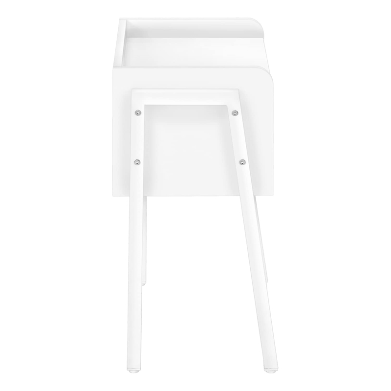 Pemberly Row Industrial End Table with Open Shelf in White Finish