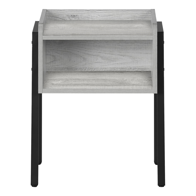 Pemberly Row Industrial End Table with Open Shelf in Reclaimed Gray
