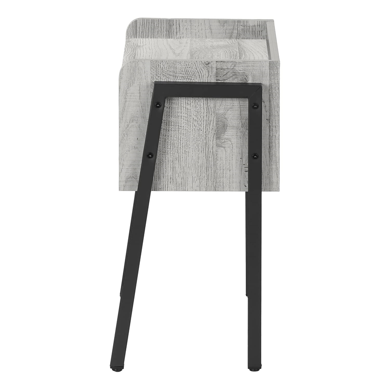 Pemberly Row Industrial End Table with Open Shelf in Reclaimed Gray