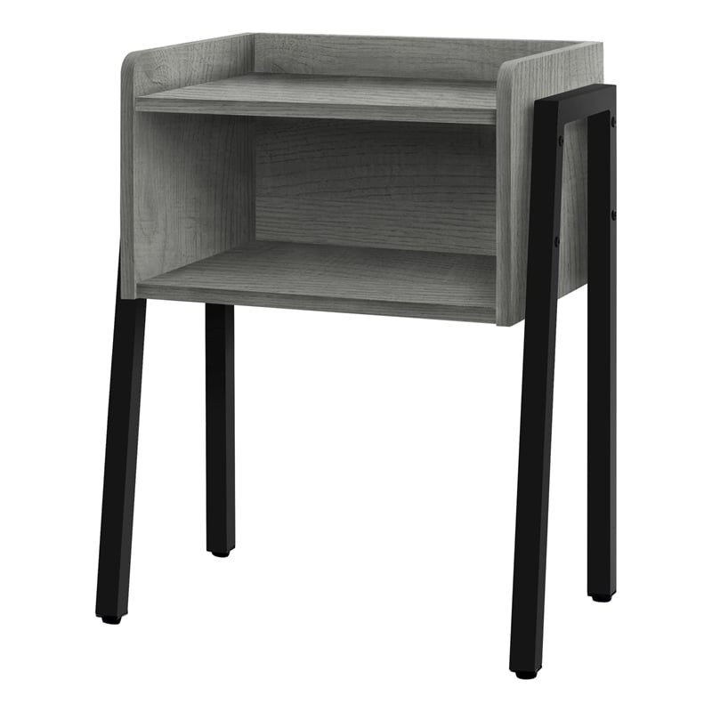 Pemberly Row Industrial End Table with Open Shelf in Reclaimed Gray