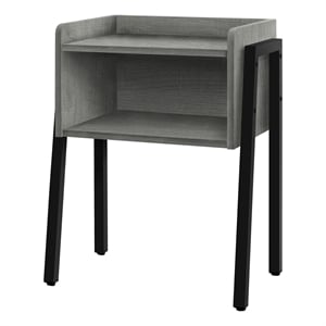 Pemberly Row Industrial End Table with Open Shelf in Reclaimed Gray