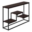 Pemberly Row Multi-Tier Console Table with 3 Shelves in Espresso