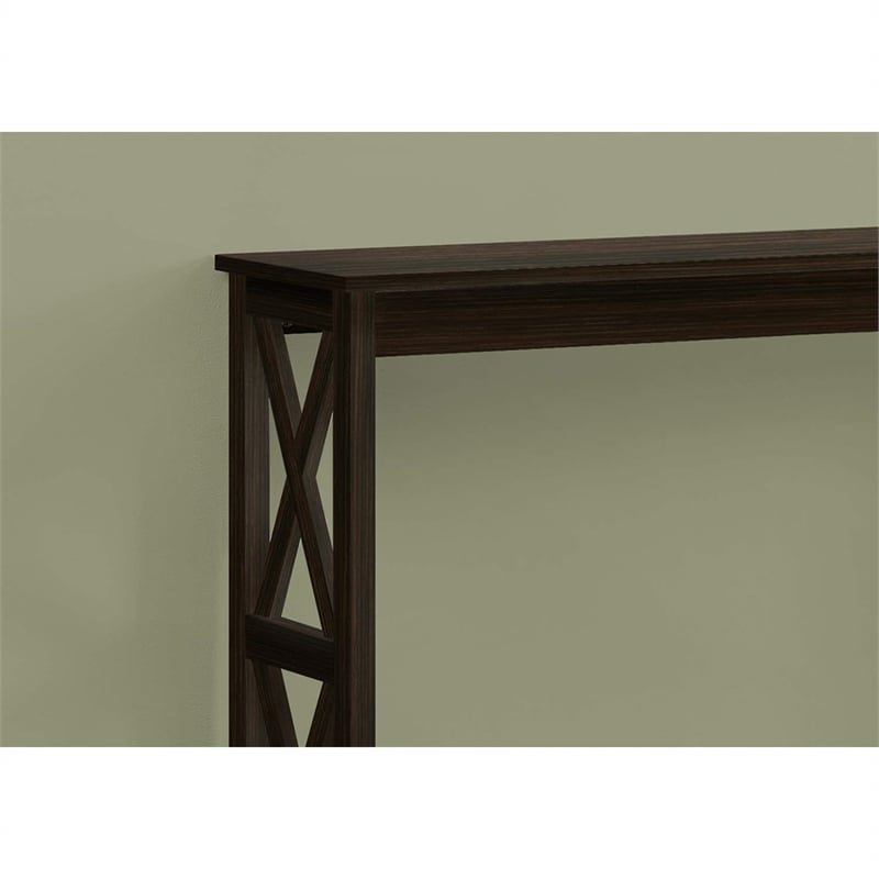 Pemberly Row Multi-Tier Console Table with 3 Shelves in Espresso
