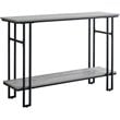 Pemberly Row Console Table with H-Frame and Shelf in Gray Wash Reclaimed