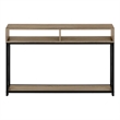 Pemberly Row Console Table with X-Frame and 2 Shelves in Dark Taupe