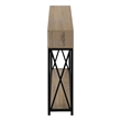 Pemberly Row Console Table with X-Frame and 2 Shelves in Dark Taupe