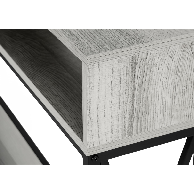 Pemberly Row Console Table with X-Frame and 2 Shelves in Gray Wash
