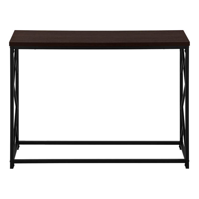 Pemberly Row Console Table with Criss-Cross Frame in Espresso Finish