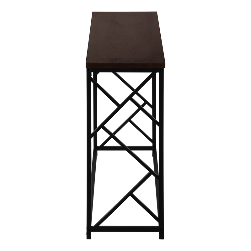 Pemberly Row Console Table with Criss-Cross Frame in Espresso Finish