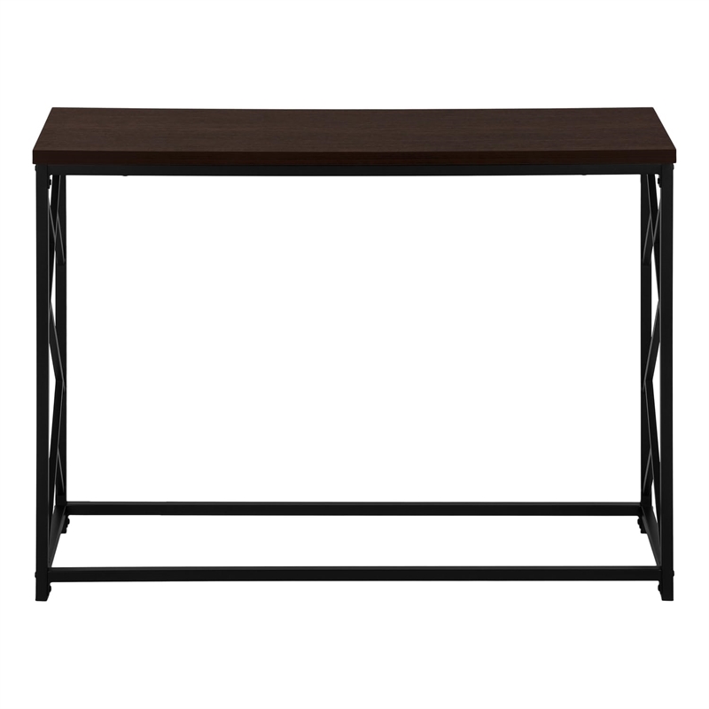 Pemberly Row Console Table with Criss-Cross Frame in Espresso Finish