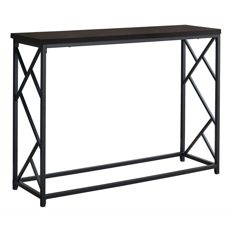 Pemberly Row Console Table with Criss-Cross Frame in Espresso Finish