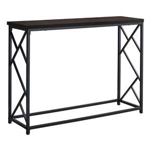 Pemberly Row Console Table with Criss-Cross Frame in Espresso Finish