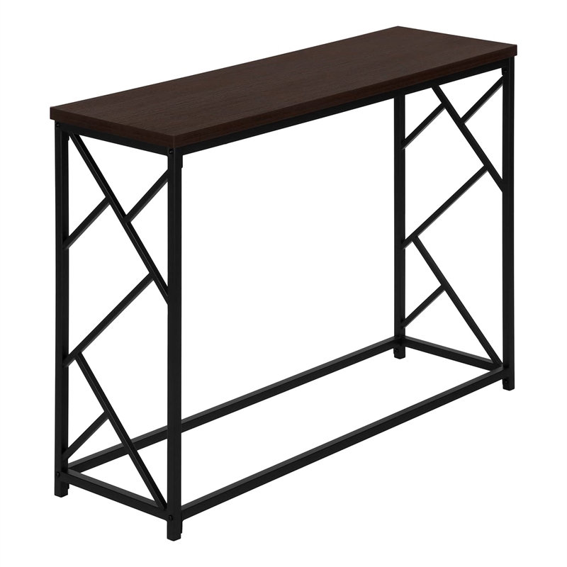 Pemberly Row Console Table with Criss-Cross Frame in Espresso Finish