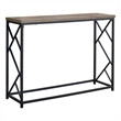 Pemberly Row Console Table with Criss-Cross Frame in Taupe Wood Look