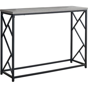 Pemberly Row Console Table with Criss-Cross Frame in Gray Wash Finish