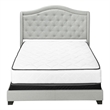 Pemberly Row Queen Wingback Bed with Nailhead Trim in Light Gray Velvet