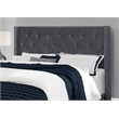 Pemberly Row Queen Wingback Bed with Chrome Nailhead in Dark Gray Velvet