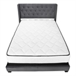 Pemberly Row Queen Wingback Bed with Chrome Nailhead in Dark Gray Velvet