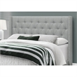 Pemberly Row Queen Wingback Bed with Chrome Nailhead in Grey Linen Look