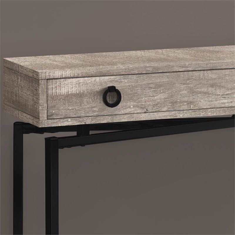 Pemberly Row Console Table with Drawer in Taupe Reclaimed Wood Look