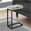 Pemberly Row C-Shaped Accent Table with Drawer in Gray Reclaimed Look