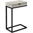 Pemberly Row C-Shaped Accent Table with Drawer in Gray Reclaimed Look
