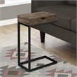 Pemberly Row C-Shaped Accent Table with Drawer in Brown Reclaimed Look