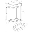 Pemberly Row C-Shaped Accent Table with Drawer in Walnut and Gold