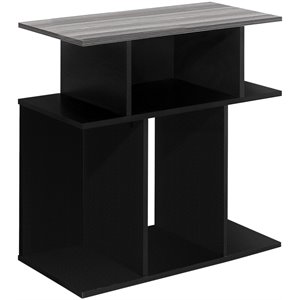 Pemberly Row 6-Shelf Display Accent Table in Black and Gray Wood Look