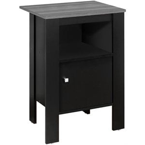 Pemberly Row Accent Table with Cabinet and Shelf in Black and Gray
