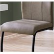 Pemberly Row Set of 2 Faux-Suede Dining Chairs with U-Base in Taupe
