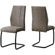 Pemberly Row Set of 2 Faux-Suede Dining Chairs with U-Base in Taupe