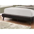 Pemberly Row Queen Low-Profile Tufted Bed with Retro Legs in Dark Brown