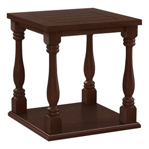 Pemberly Row 25.25&quot 2-Tier Square Accent Table with Turned Legs in Espresso