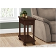 Pemberly Row Narrow Accent Table with Drawer and Shelf in Espresso Brown