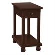 Pemberly Row Narrow Accent Table with Drawer and Shelf in Espresso Brown