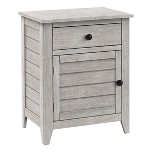 Pemberly Row 25&quot Coastal Accent Table with Cabinet in Washed Grey Veneer