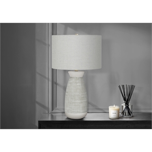 Pemberly Row 27&quot Ceramic Table Lamp with Vase-Shaped Base in Gray