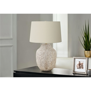Pemberly Row 26&quot Ceramic Vase Table Lamp with Drum Shade in Cream/Ivory